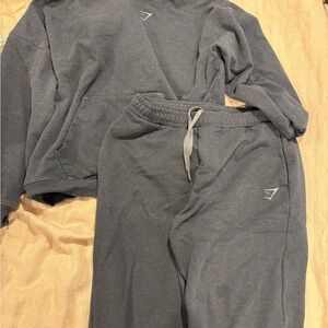 Gymshark Blue-Gray Hoodie and Sweatpants Set